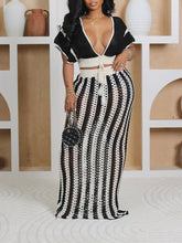 Gestreiftes Strickrock-Set